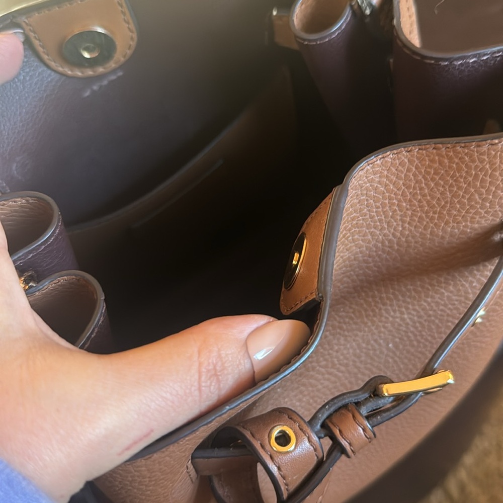 NWOT Michael Kors Emilia Bucket Crossbody Bag Brown - Picture 5 of 8